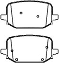 Conjunto de pastilhas de travão da Toyota para a frente e para a traseira Conteúdo do pacote 2 pastilhas de travão traseiras n.o ZK-11007