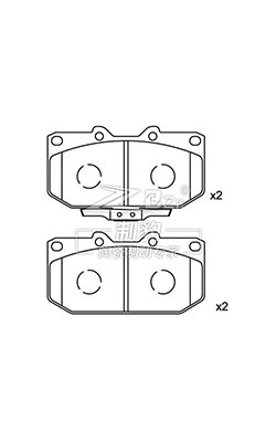 Conjunto de pastilhas de travão Toyota de cerâmica D1210 Pastilhas dianteiras e traseiras 2,5 lbs peso